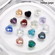 하트 론델 비즈 10mm, 3.불투명화이트(5개)