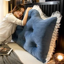 뉴타임즈3/ 헤드쿠션 대쿠션 침대 머리공주 쿠션 큰 등받이 침실 등받이 쿠션 등받이 쿠션은 침대의 등받이를 뜯어 빨 수 있다 XZ16 A8, 짙은남색