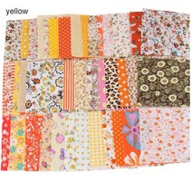원단 작은 천 그룹 수제 패치 워크 퀼트 패치 워크 인형 의류 봉제 의류 봉제 패브릭 50 pcs 10x10cm, 노란색