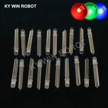 5mm RGB LED 다이오드 4 핀 공통 양극/음극 3 색 발광 확산 레드 그린 블루 DIY 키트 10 개입, one option, Cathode-Fog
