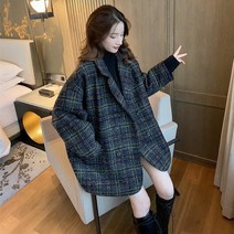 체크 하프 코트 하늘비즈 A31 P417X258