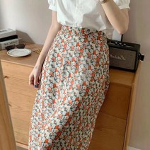 허리 뒷밴딩 9컬러 플라워 롱스커트 데일리 편한치마 소장하고싶은스커트 데일리스커트 쉬폰스커트