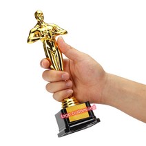 로고 커스톤 오스카 트로피 어워드 골드 도금 복제 팀 스포츠 경쟁 공예 기념품 플라스틱 파티 축하 선물, 04 22cm Customized