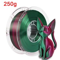투톤 3D 프린터 필라멘트 PLA 250g 듀오 톤 1.75mm 3D 인쇄용 매직 레드-블루 블랙-레드 2 색 실크 같은 소재, 퍼레드-DK그린-250g