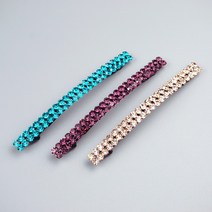 스와로브스키 스톤 두줄 일자 자동핀 (10cm) 13color 보석머리핀