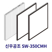 [호환] 신우공조 SW-350CMH 전열교환기 아파트환기 시스템 필터, 헤파필터1+프리필터2매