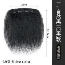 포니테일 앞머리가발 정수리 여성 모자 가발 망 남성 M자 헤어라인 앞머리 조각 원피스 이마, 없음, 20. 포카드 헤어라인 블랙 블랭크 모델 약 15cm