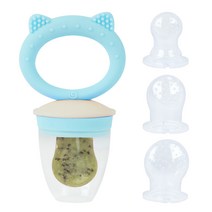 리틀클라우드 유아 꿀꿀이 치발기 과즙망+케이스+과즙망(소/중/대), 1개, 블루