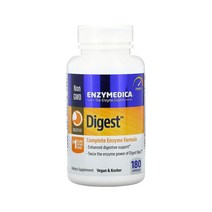 Enzymedica 엔지메디카 다이제스트 컴플리트 효소 포뮬러 180 캡슐 헤미셀룰라아제 아밀라아제 락타아제 리파아제 프로테아제 포함