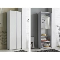 오피스텔 원룸 옵션용 양문형 선반있는 옷장 견고한, 그레이