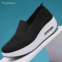Prosekor 여성 메쉬 쿠셔닝 스니커즈 잘 미끄러지지 않는 아웃솔