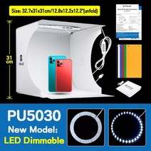 Puluz-미니 토이 스튜디오 라이트 박스 3 모델 LED 조명 빈티지 키트 매장용 CR2032 3V 버튼 셀, 03 30cm Ring LED
