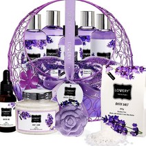 LOVERY Lavender & Jasmine Deluxe Home Spa Set Bath and Body Gift For Women and Men 러블리 라벤더 자스민 스파 세트, 1개