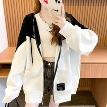 기모 후드 집업 오버핏 맨투맨 털 뽀글이점퍼 양 후리스 티 밍크 무지 회색 겨울 런닝복 한국어 플리스 대비 컬러 스웨터 하라주쿠 스트리트 캐주얼 긴 소매 지퍼 까마귀 코트