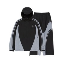 널디 커브드 블락 윈드브레이커 세트 블랙