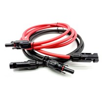 태양광패널 판넬 모듈 1 쌍 태양 전지 패널 연장 케이블 구리 와이어 6 4 2.5 광, Red and Black, 2m black and 2m red, 10 AWG-6mm2