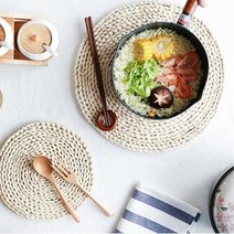 원형 라탄 테이블 식탁 매트 (중형) 접시 라탄플레이트 감성장식 플레이트, 상세페이지 참조