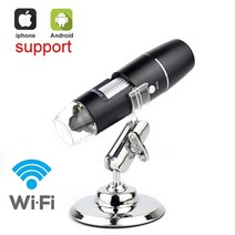 전자현미경 초정밀 광학 실체 현미경 조정 가능한 1600x 2mp 8 led 디지털 휴대용 휴대용 디지털 usb 돋보기 hd 배율 내시경, 와이파이 미니 브래킷