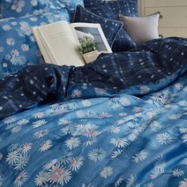 인하우스 비올라 (블루) - 면 80수 사틴 홑겹이불커버 베개커버(단품)