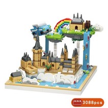 레고 호환 해리포터 moc 6369pcs 도시 마술 중세 성 moc 미니 모델 빌딩, 성 03