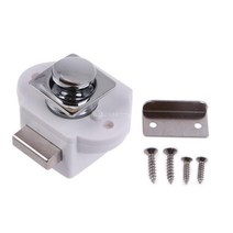 RV 캐비닛 미니 푸시 버튼 래치 잠금 캐러밴 찬장 캐치 도어 손잡이, [02] 1