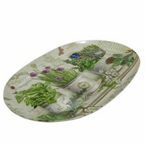 허브 쟁반 카페 트레이 받침대 멜라민 쟁반 34.5cm, 단품