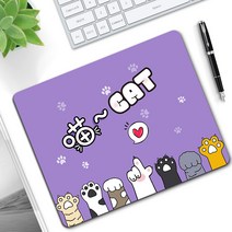 마우스패드 스몰 오피스 플러스 큐티캐릭터 손목보호대 여자용 테이블패드 단축키 대전, 01 260x210mm, 13 고양이발 마우스패드