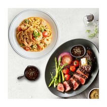 애슐리 블랙킹 스테이크+ 쉬림프 로제 파스타 총 4인분 / 홈스토랑 쿠킹박스 밀키트 홈파티세트 소고기 부채살 배달 생일상 집들이 캠핑 스테이크밀키트 택배
