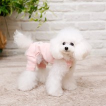 펫디자인 22FW 끈나시올인원 4colors 강아지옷 강아지올인원, 핑크