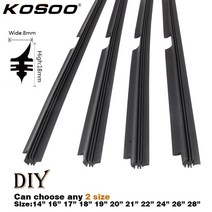 Koso-차량용 천연 고무 삽입 Valeo 타입 빔 와이퍼 블레이드 전용 자동차 차량 2 개입 리필 8mm 14 quot16quot 17 quot18quot 19 quot20quo, [12] Diffrent 2 sizes