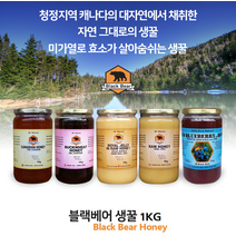 (블랙베어 꿀) 캐나다 온타리오 꿀대회 1등 프리미엄 허니 생꿀 1KG, 캐니디언허니