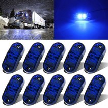 평판트레일러 미니 캠핑 카고트레일러 10PCS 블루 LED 사이드 마커 라이트 캠핑 트레일러 트럭 램프 방수 1, 01 파란