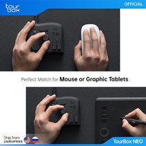드로잉 태블릿 그래픽 패드 업그레이드된 TourBox NEO-고급 편집 콘솔 그래픽 태블릿 디지털 드로잉 사진, 한개옵션1, 한개옵션0