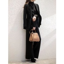 승무원면접복 여자면접복장 아나운서자켓 솔리드 컬러 슬림 모직 정장 용 다크 그린 블랙 코트