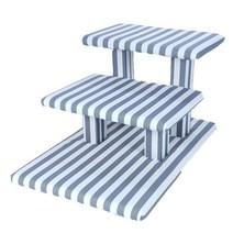 1DECO 강아지 3단 나무계단 패턴나무계단, 02 그레이 스트라이프