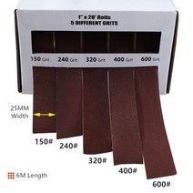 무선샌딩기 원형샌딩기 샌딩기 6m 25mm 150-600 그릿 사포 건식 연삭 에머리 샌딩 벨트 금속 유리 목재 연마 용 드로어 블 샌드 페이퍼 롤