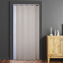 EKMALL 홀딩도어 자바라 편개 싱글 연그레이 가로사이즈 109cm x 세로사이즈