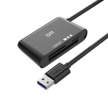 DM 3 IN 1 카드 리더기 CR021 SDTFCF 멀티 USB 인터페이스 포함, Black