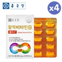 종근당 활력 비타민B 플러스 고농축 고함량 수용성 비타민 비 컴플렉스 비 B 군 영양제, 4개, 60정