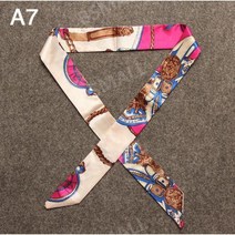 [비에스몰] 1+1 여성용 머리띠 실크 스카프 패션 스카프 헤어 가방 손잡이 장식 넥타이 다기능 핸드 리본 스카프