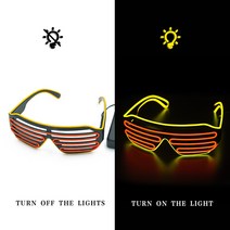 지구본 장식용 학습용빛나는 안경 LED Gafas 브릴 네온 크리스마스 글로우 선글라스 파티 용품 소품 의상, 06 Yellow and red