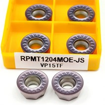 금속 선반 부품 가공 10 피스 RPMT1204 RPMW1003 RPMT10T3 RPMT08T2 VP15TF 엔드 밀링 커터 카바이드 터닝 툴, [04] RPMT08T2 VP15TF
