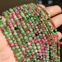 턱걸이밴드 AA 천연 그레이 래브라도라이트면 처리된 루즈 비즈 쥬얼리 제작 용 DIY 크, 52.ruby emeral  2mm 175pcs bea