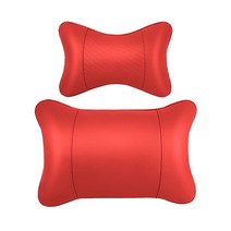 발란스코드 차가겸용 리넨 가죽 목베개 쿠션 차재 기억면 자동차 머리베개 허리베개, 회색, 머리 베고 허리 한 쌍.