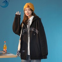 야구 유니폼 재킷 여성 봄과 가을 새로운 느슨하고 얇은 커플 복고풍 옷 특대 재킷