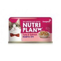 뉴트리플랜 고양이 간식캔, 흰살참치 + 연어 혼합맛, 1개