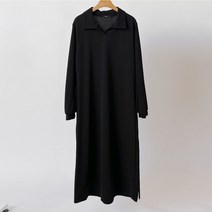 퍼니걸스 6090 데일리 무지 카라 A라인 롱 원피스 여성의류