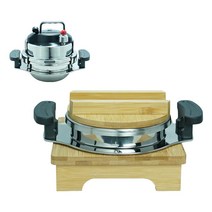 [최단기간10만개판매]나무포함 4종 풀세트 손잡이형KC안전인증 5분 바로밥 누룽지 가마솥 1-2인용 5중안전장치 미니압력밥솥 인덕션 겸용 스텐+나무세트 가정 캠핑 압력솥, (손잡이형) 압력뚜껑+스텐솥+계량컵