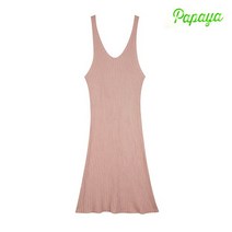 파파야 PAPAYA 세로 골지 VEST 원피스 PNKROP007A