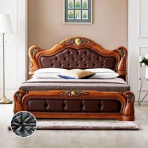 이노센트 부르주아 가죽침대 Q+본넬양면매트리스 i100538, 브라운